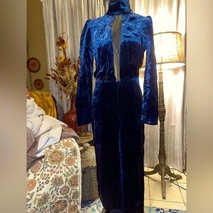Sonia Rykiel Blue Velvet Runway FW15 Jumpsuit